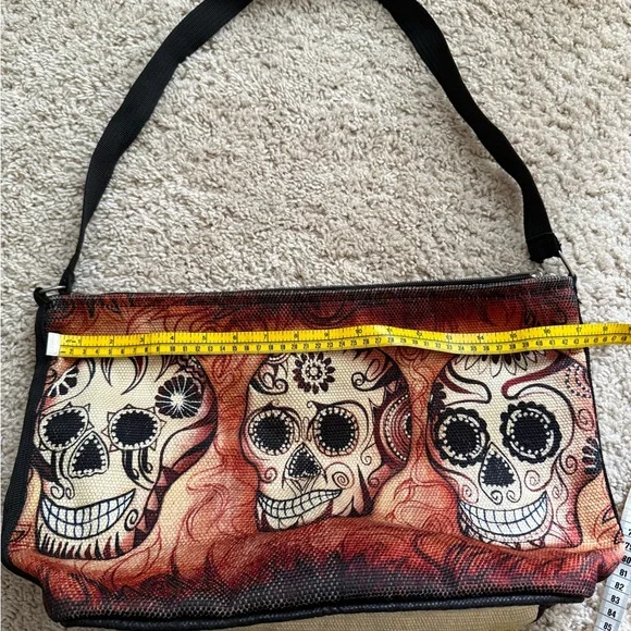 Sugar Skull Canvas Crossbody Bag NWOT - Picture 4 of 10